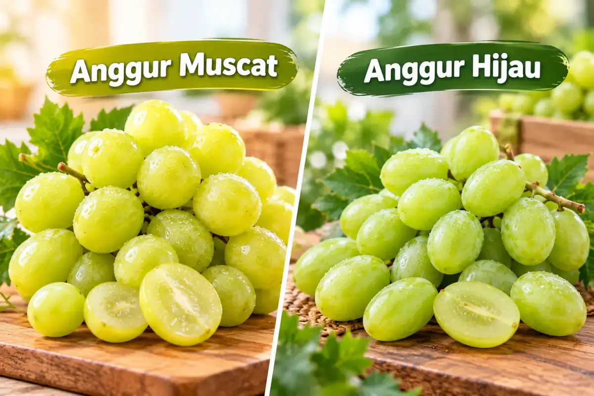 perbedaan anggur muscat dan anggur hijau