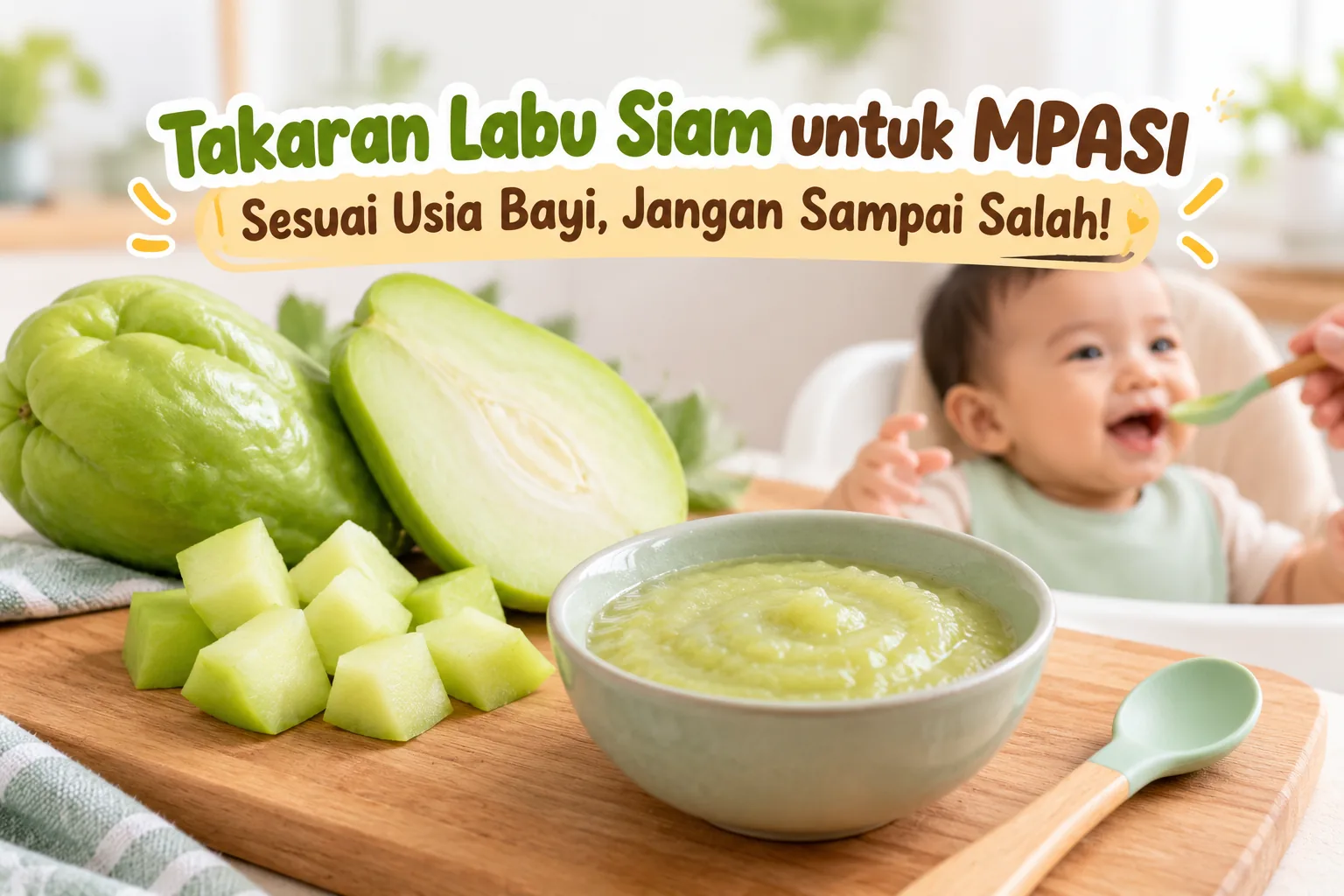 takaran labu siam untuk MPASI